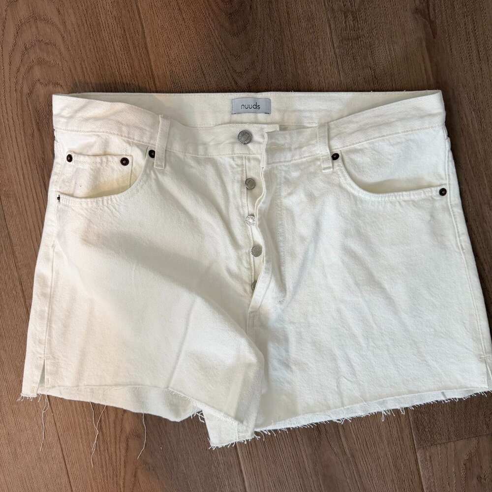 nuuds White Denim Jean Shorts